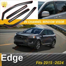 Fits Ford Edge 2015-2024 In-Channel Vent Window Visors Rain Wind Guard Deflector