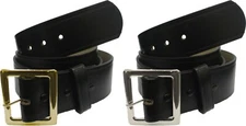 Black Leather Garrison Belt Bonded Heavy Duty Work Belt 1.75" Wide