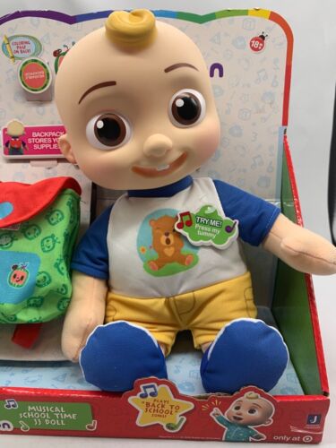 Cocomelon Musical Back to School JJ Doll Plush Doll with Backpack New - Picture 3 of 9