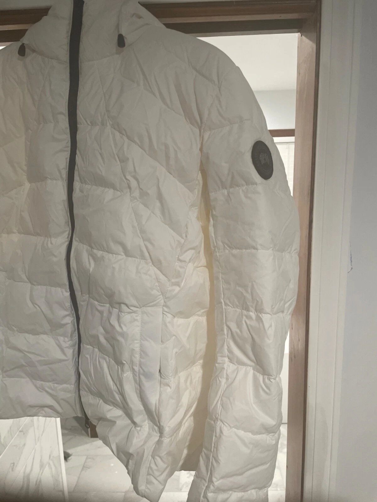 Canada Goose Giacca Donna Abbott con Cappuccio Etichetta Nera Colore: North Star Bianco