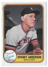 SPARKY ANDERSON 1981 Fleer Baseball # 460 Detroit Tigers Manager HOF NM - MT