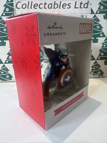 Captain America Marvel Christmas Tree Hallmark Ornament New In Box. - Picture 5 of 19