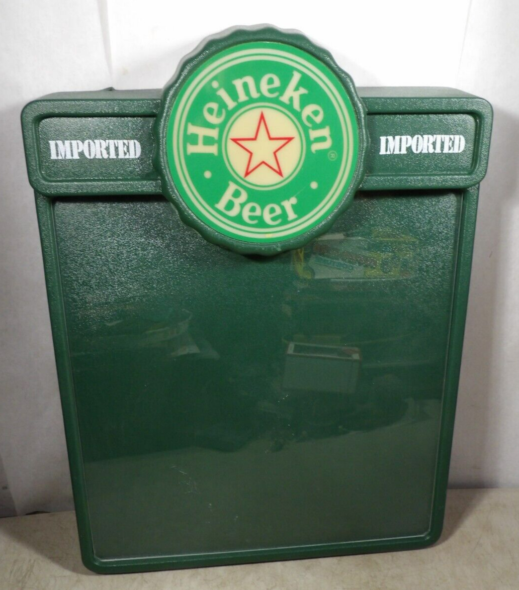 Vintage 1980s Heineken Beer Illuminated Dry Erase Lighted