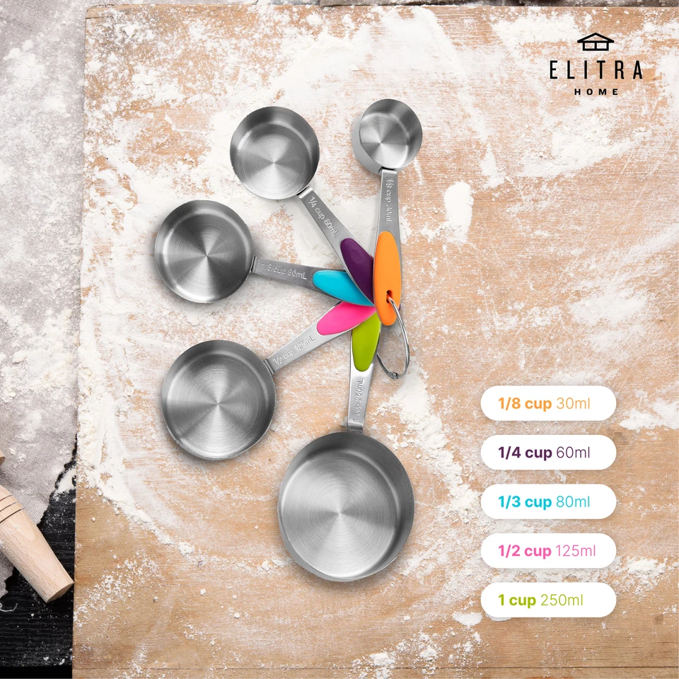 Elitra Home Complete Measuring Set, 13-Pack Stainless Steel Cups, Spoons - Image 3 of 4