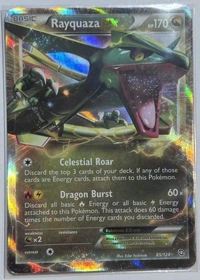 Rayquaza EX 85/124 - Dragons Exalted Ultra Rare Pokémon Card TCG LP - Image 1 of 4