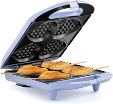 Heart Waffle Maker Nonstick 4 Slice Mini Waffles Lavender Cute Breakfast Iron