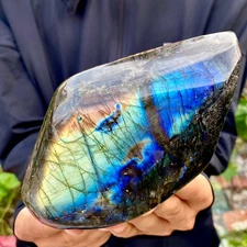 2.4LB Natural Labrador Moonstone Quartz Crystal Free Form Mineral Specimen