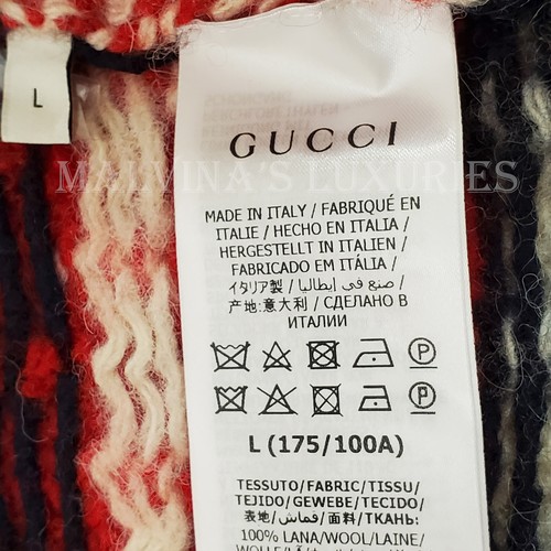 GUCCI MENS SWEATER ZIGZAG JACQUARD THICK WOOL KNITTED CARDIGAN $1,250 M Medium - Picture 14 of 20