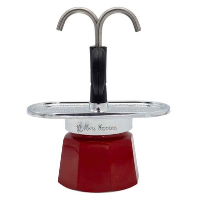 Bialetti Espressokocher Set Mini Express Magritte+ 2 Espressobecher 1406 rot