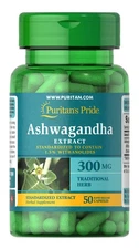 Puritan's Pride Ashwagandha Standardized Extract 300 mg - 50 Capsules