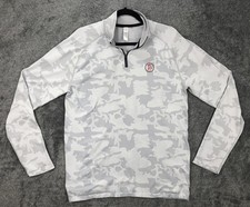 UNRL Barstool Golf Pullover Mens Medium Gray Camo Quarter Zip Long Sleeve