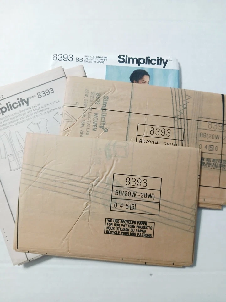 8393 Simplicity Sewing Pattern. Womens Tunic, Pants, Top, Cardigan Size 20w-28w - Image 3 of 3