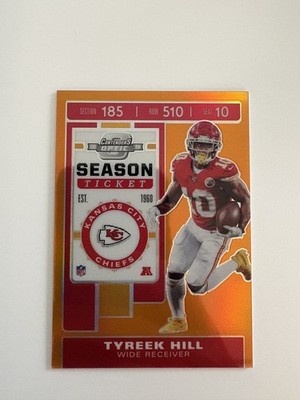 2019 Panini Contenders Optic - Season Ticket Tyreek Hill #36 Orange Prizm /50