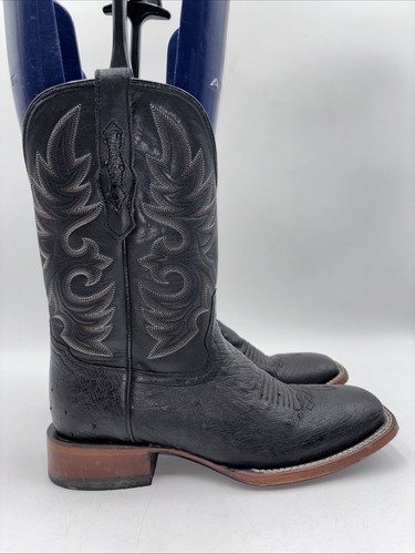 Cody James Herren Schwarz Strauß Westernstiefel Breite Eckige Zehe Größe 8 D