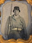 Sixth Plate Armed Confederate Soldier Tintype