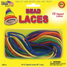Pepperell Creative Beading Cords, 45-Inch, Assorted Colors, 12 per Package