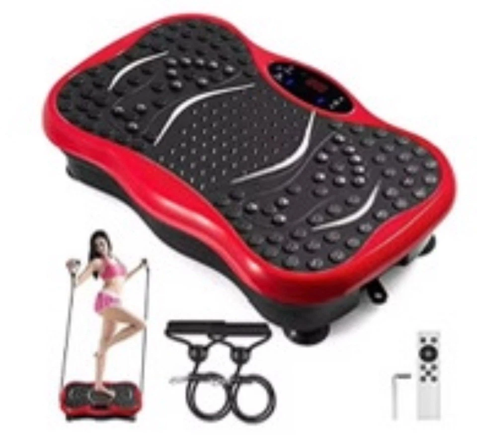 Vibration Plate Fitness Platform Body Shaker Machine Exercise Home Gym Uk In Red - Image 2 of 4