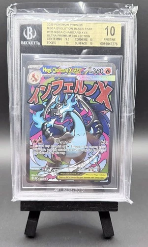 Pokemon BGS 10 Pristine Mega Charizard X ex #023 3x10 Subgrades
