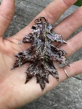 Real Copper oak Leaf Pendant HANDMADE oak leaf jewelry real nature leaf jewelry