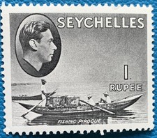 SEYCHELLES 1941 KGVI 1r  Grey-black  SG146ab Ordinary  Mint  CV £6.50