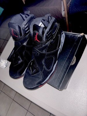 Jordan Air Jordan 8 Retro Black Gym Red Wolf Grey High Top Sneaker Men's