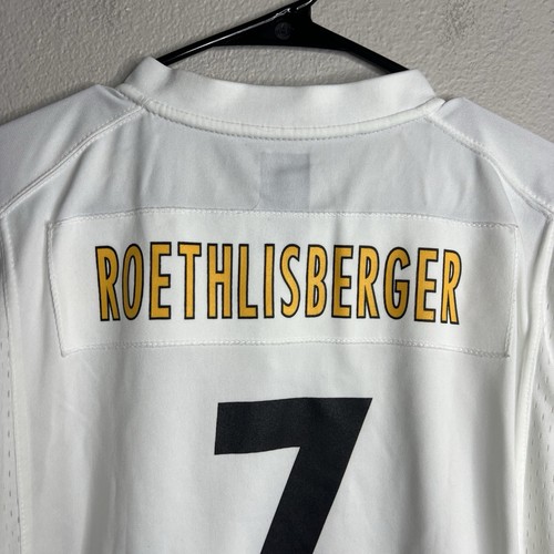Nike NFL Pittsburgh Steelers Ben Roethlisberger #7 Jersey Size Large White Youth - Picture 6 of 8