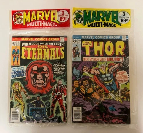 RARE Vintage SEALED Marvel Red & Yellow Multi-Mags Spider-Man Thor Eternals