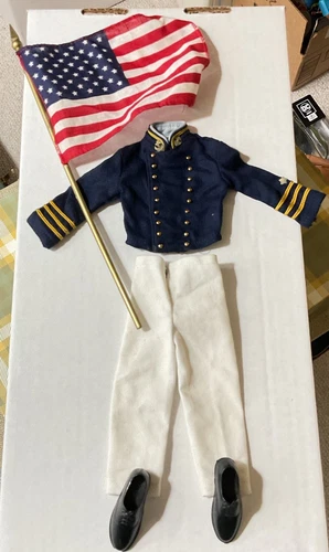 Vintage GI Joe 1967 Annapolis Cadet 7624 Parade Dress Jacket/Pants/Shoes/US Flag