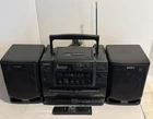 Sony CFD-550 Boombox Stereo CD Player, Cassette Tape, AM/FM Radio with Remote