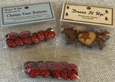 Dress It Up Buttons Ladybugs and Wilderness Series Lot Of 3