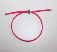 Rope Drawstring Bracelet With Bead - Hot Pink - Links Style Rope Drawstring Bracelet With Bead - Hot Pink - Links Style