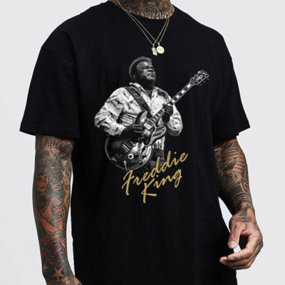 Freddie King artwork black T-shirt short sleeve All sizes S-5XL XZ667