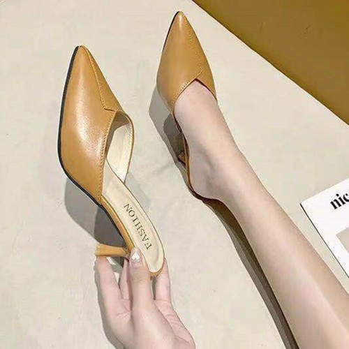 Women Pointed Toe Kitten Heel Mules Stilettos Party Prom Shoes Slip On Sandals - Picture 5 of 14