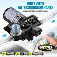 US Upgraded Version RV Fresh Water Pump 12V DC 6GPM 70PSI Self-Priming Diaphragm