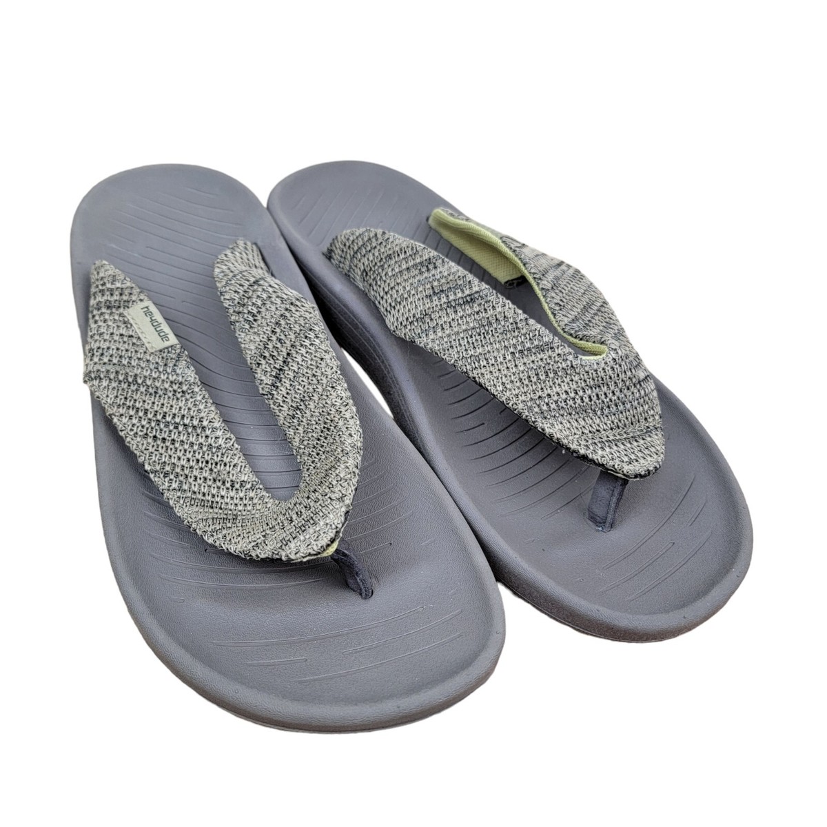 HEY DUDE men\'s gray Milo flip flop thong sandals 10 Hey Dude Milo Slip-on Thong Sandals Grey 40125-030 Men main image 2