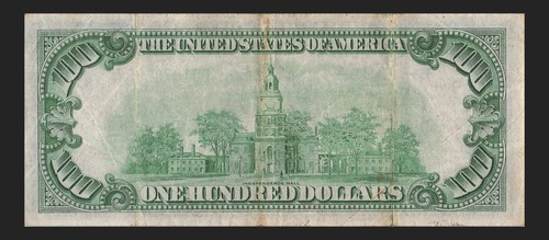 1934 Richmond One Hundred Dollar Bill E01970905A G1 Back Plate 74 - Picture 8 of 11