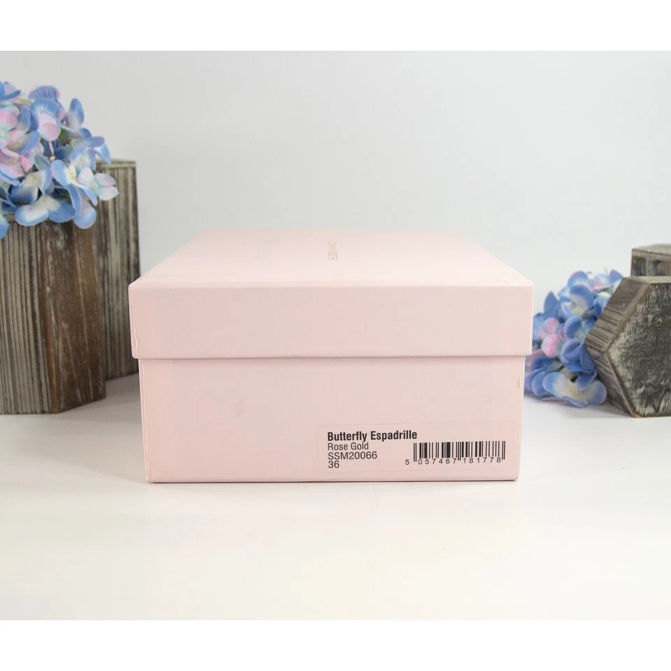 Alpargata plana Sophia Webster de cuero dorado rosa mariposa 36 nueva en caja Foto 3 de 4