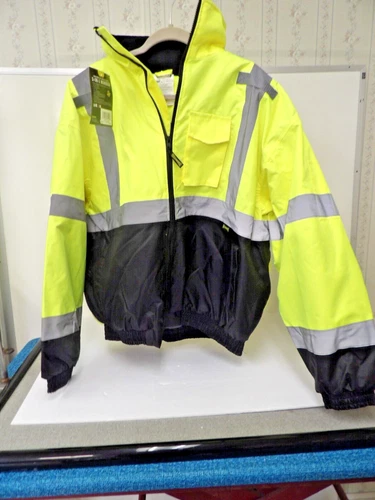 Yellow Workwear OccuNomix Collared Lined Jacket Coat Men's Size XL video thumbnail