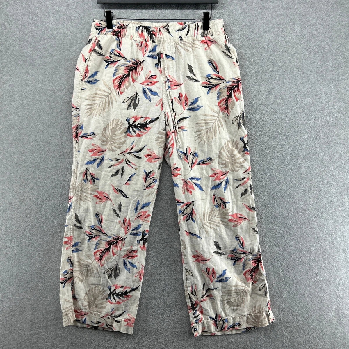 Capris (Pantalon Court) Briggs New York - Taille 16W (Plus Size) - Imprimé Feuilles - Occasion Très Bon État
