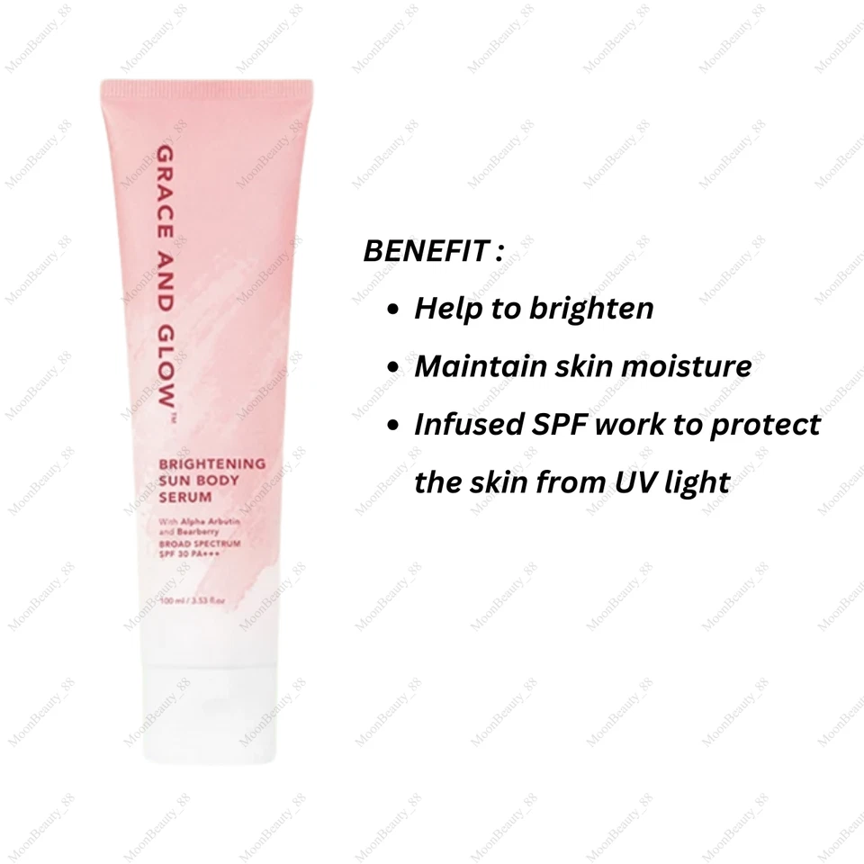 1 x Suero corporal iluminador Grace & Glow para sol arbutina y arándano para piel radiante Foto 3 de 4