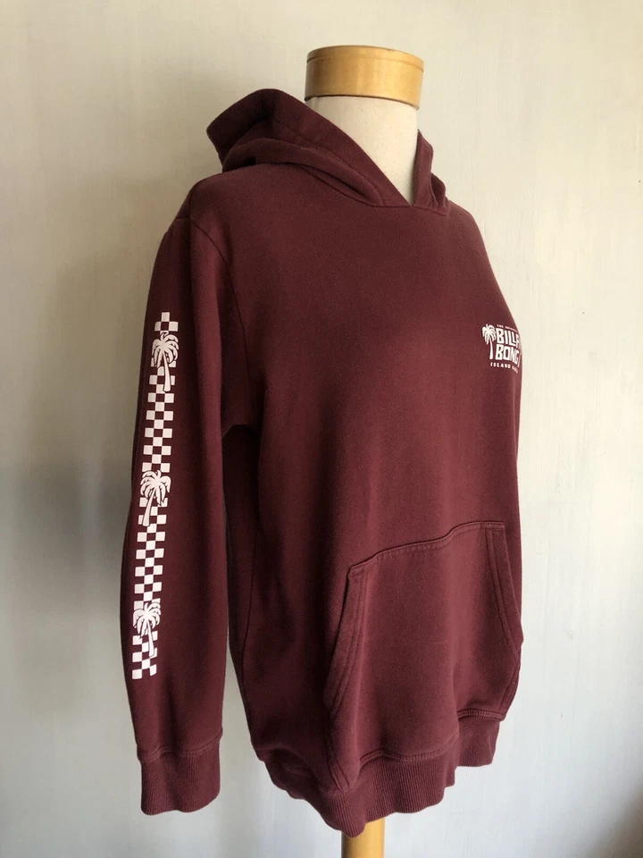 BILLABONG Official Women's "Island Vibes" Checker Palm Tree Hoodie Size Large - Image 2 of 4