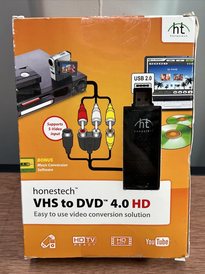 Honestech VHS to DVD 4.0 HD Video Converter USB 2.0 Software Set NEW Sealed! - Image 2 of 4