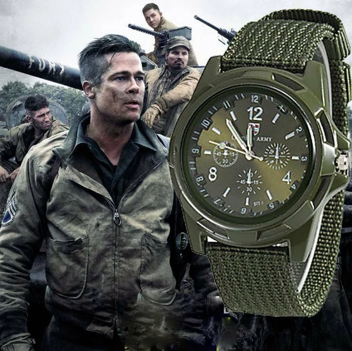 Men s Nylon Watch Strap Army Military Watch Quartz Wristwatch Sport U0S0