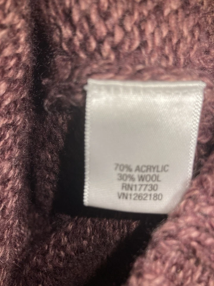 Cárdigan grande con botones para mujer marca Borgoña Merona 30 % lana %70 acrílico Foto 3 de 4