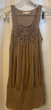 VTG Y2K Twenty One Brown Sleeveless Tunic Top Dress Size Small