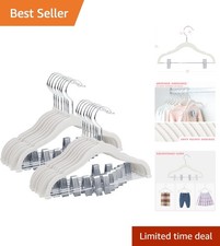 Space-Saving 11.8'' Velvet Baby Hangers Non-Slip 16 Pack with Adjustable Clips