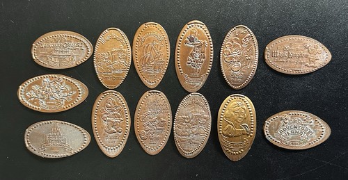 13 Walt Disney World Magic Kingdom Elongated Pressed Smash Souvenir Penny Lot
