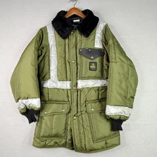 Refrigiwear Iron Tuff Jacket Adult Medium Green High Vis Safety Made In USA