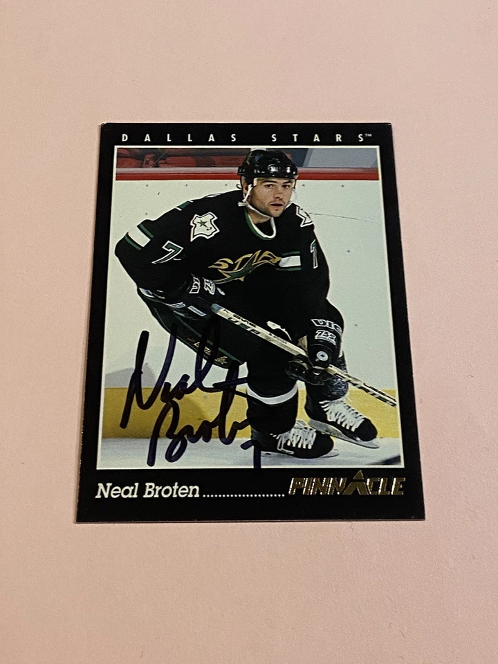 Neal Broten 1993-94 Pinnacle IP Auto Autograph  - Image 2 of 3