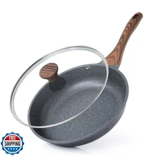 SENSARTE Nonstick Frying Pan Skillet with Lid, Omelet Pan with Co